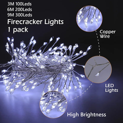 9M USB Power LED Firecracker String Lights Remote Control Garland Fairy Lights Christmas Decoration