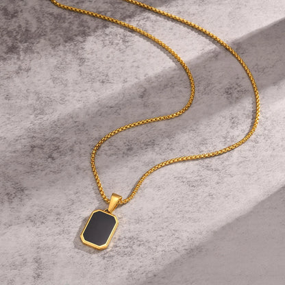 Black Silver Stainless Steel Military Dogtags with Box Chain Gift