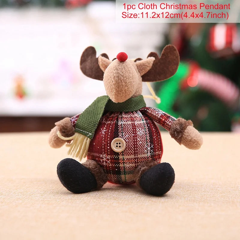 Snowman Doll Merry Chirstmas Decor for Home Table 2023 Elk Doll Christmas Ornaments Santa Claus