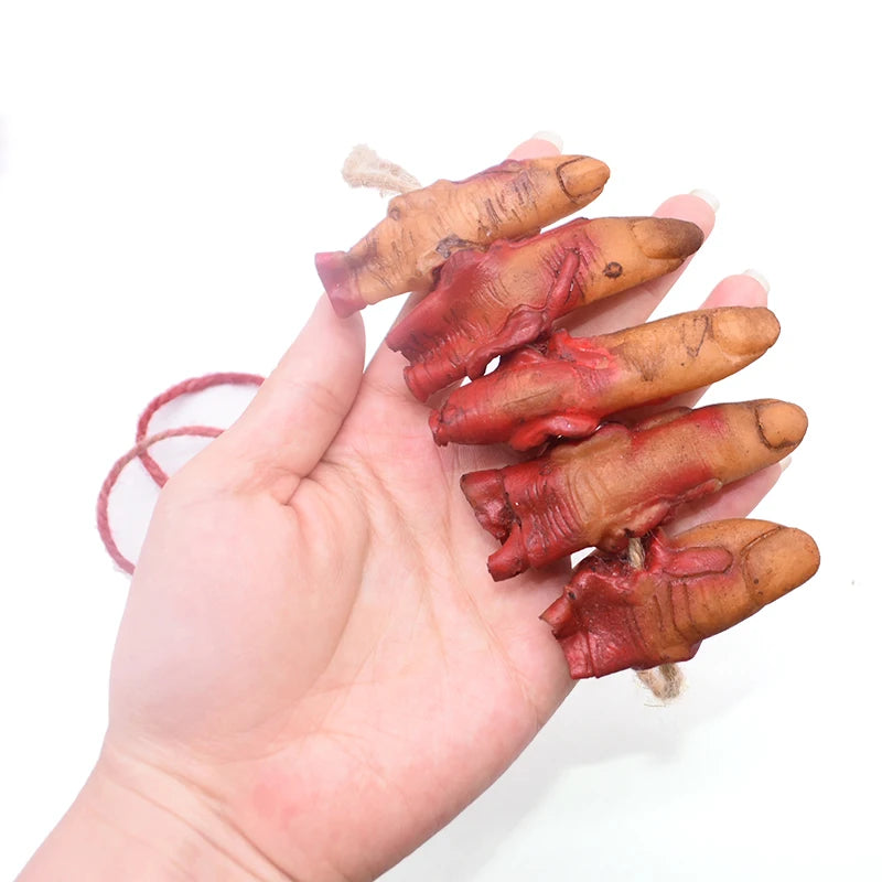 Halloween Horror Hanging Prop Fake Dead Mouse Bat Bloody Hand Feet