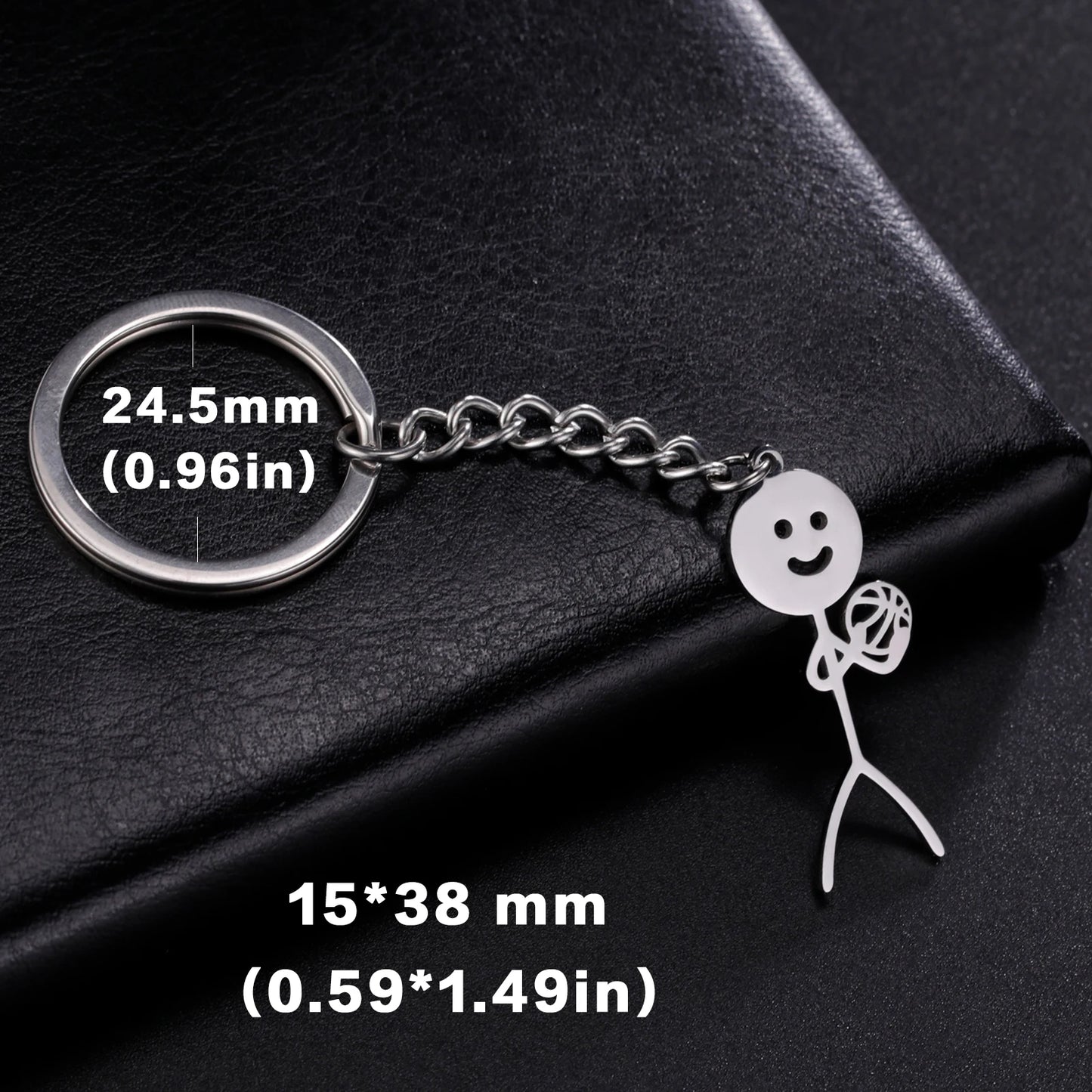 Cute Trendy Keyring for School Bag, Car Keys, Couple Gift