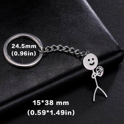 Cute Trendy Keyring for School Bag, Car Keys, Couple Gift