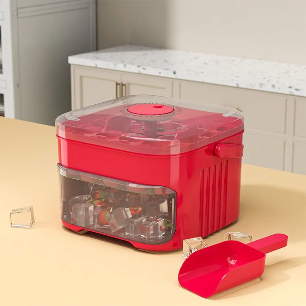 50-Cube Ice Maker with Easy Press Cap Double Layer Ice Cube Maker