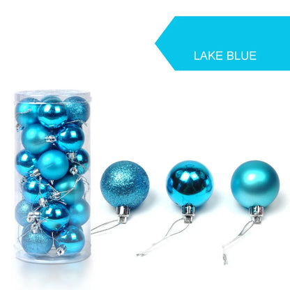 24pcs 3cm Glitter Christmas Ball Ornament Hanging Bauble Ball