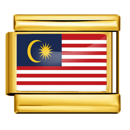 9mm Gold Color World National Flag DIY Jewelry