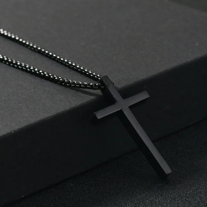 Silver Plain Cross Pendant Collar Hiphop Punk Jewelry Gift