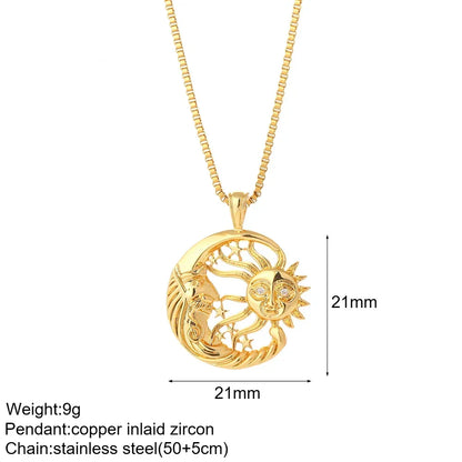 Pendant Woman's Collars Long Stainless Steel Chains Necklace
