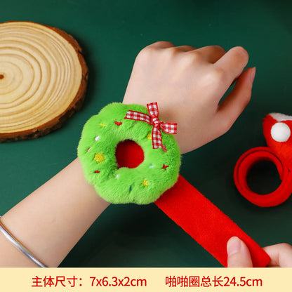 Christmas Decorations Plush Santa Claus Papa Ring Cartoon Cute Bracelet Toys