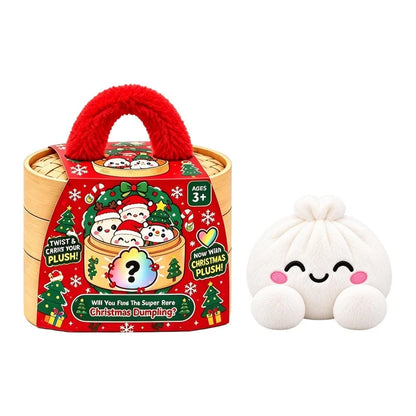 10cm Plush Steamed Stuffed Bun Pillow With Steamer Decompression Cute Expression Dumpling Ornaments