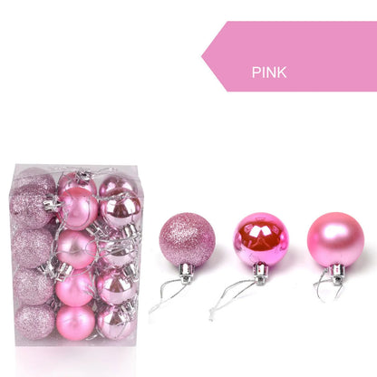 24pcs 3cm Glitter Christmas Ball Ornament Hanging Bauble Ball