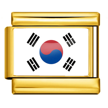 9mm Gold Color World National Flag DIY Jewelry