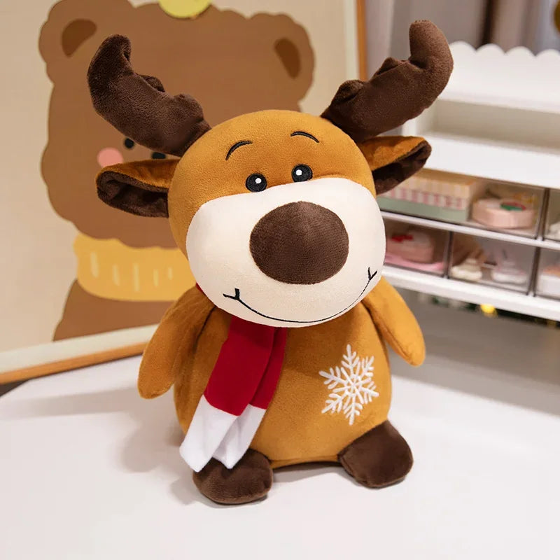 Cute Santa Claus & Elk Snowman Gingerbread Man Plush Toys Stuffed Animal Doll