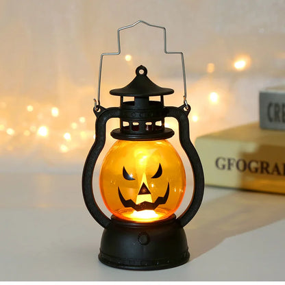 Halloween LED Hanging Pumpkin Lantern Light Ghost Lamp Candle Light Horror Props