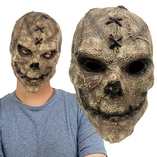 Halloween Horror Killer Skull Mask Cosplay Scary Skeleton Haunted House Outdoor Bar Latex Helmet
