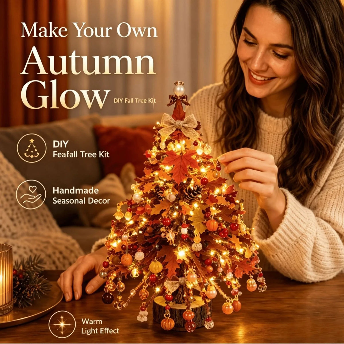 DIY Beaded Christmas Tree Kit for Kids & Adults 3D Crystal Craft with LED Lights