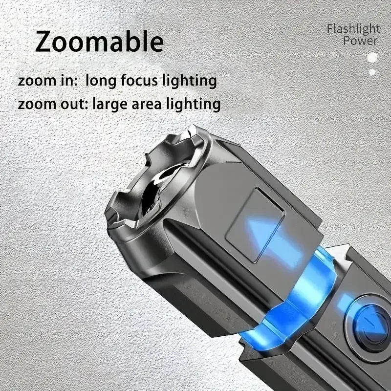 Rechargeable USB Waterproof Zoom Fishing Hunting Camping Torch