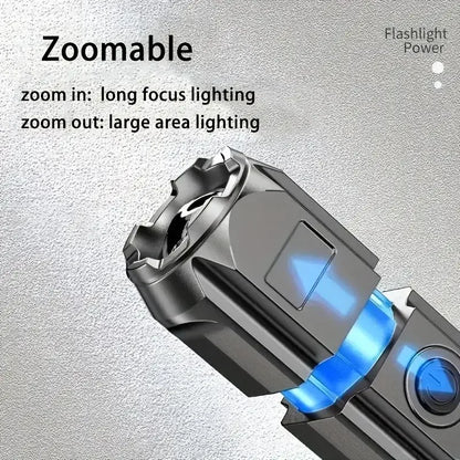 Rechargeable USB Waterproof Zoom Fishing Hunting Camping Torch