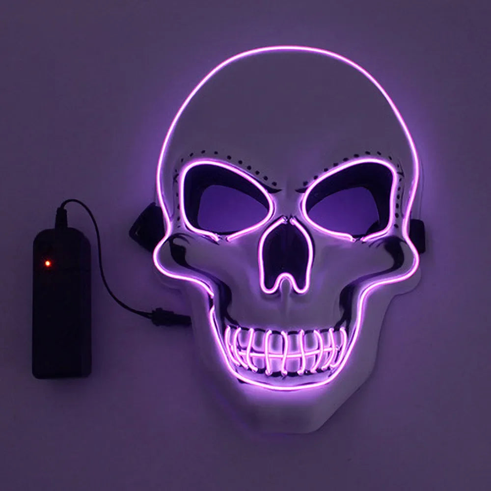 Halloween Horror Skull Mask LED Cold Light Mask LED Halloween Mask Cosplay Mask