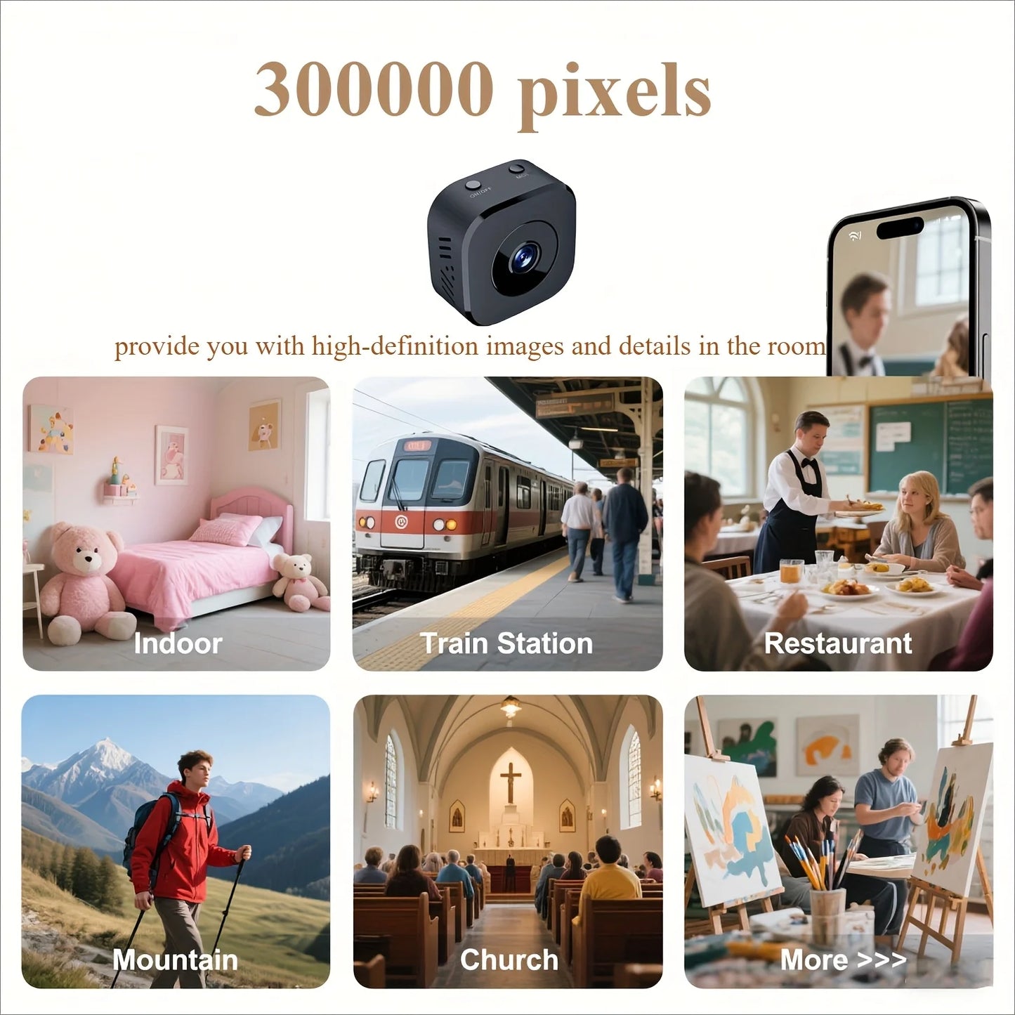 High Definition WiFi Monitor Waterproof Motion Detect Surveillance  camera