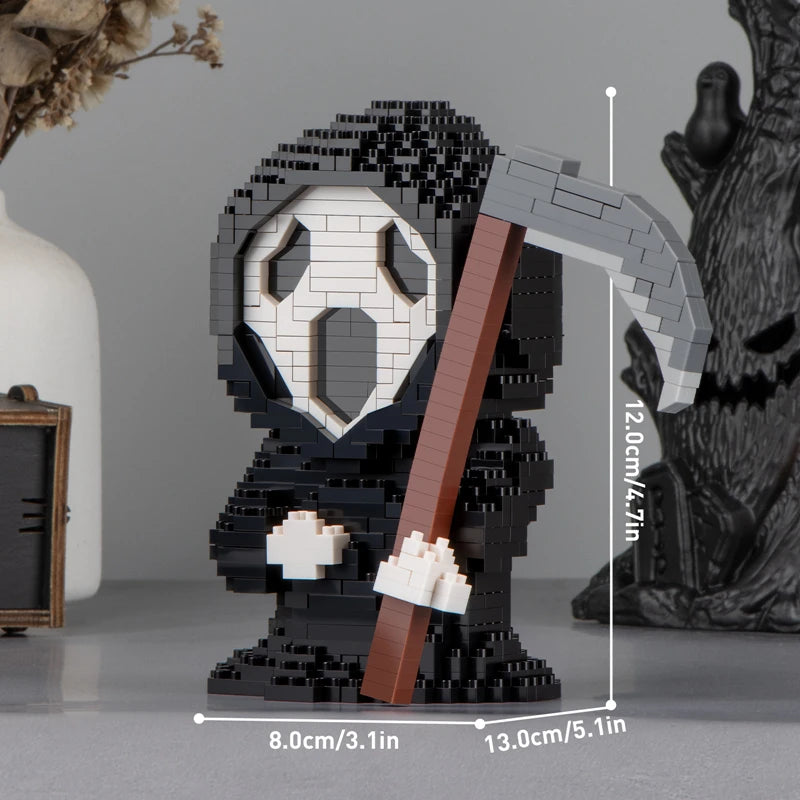 Halloween-themed Halloween building blocks: Handmade death, clowns and horror scenes