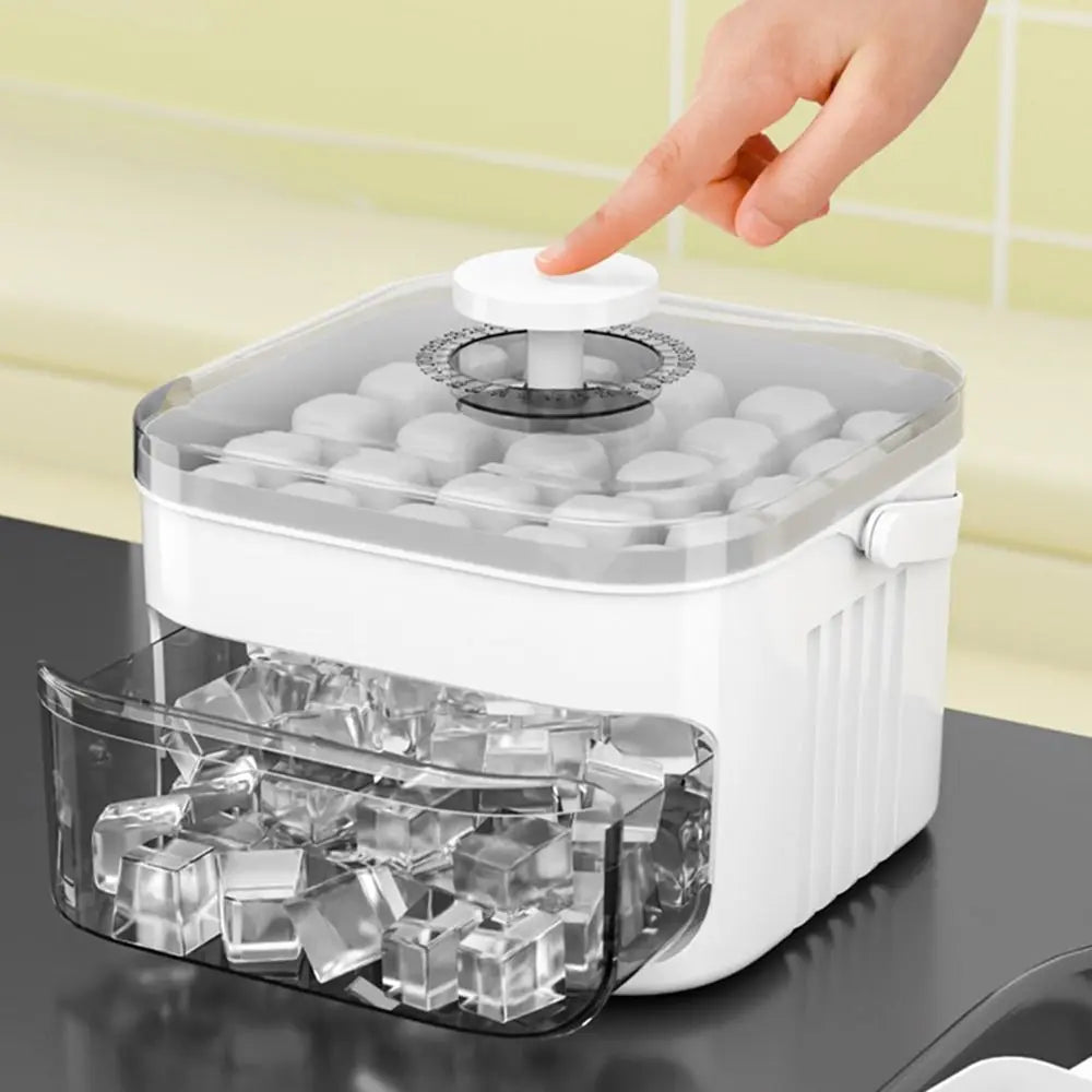 50-Cube Ice Maker with Easy Press Cap Double Layer Ice Cube Maker