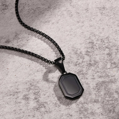 Black Silver Stainless Steel Military Dogtags with Box Chain Gift