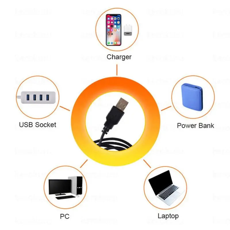 USB Sunset LED Rainbow Neon Night Light Projector