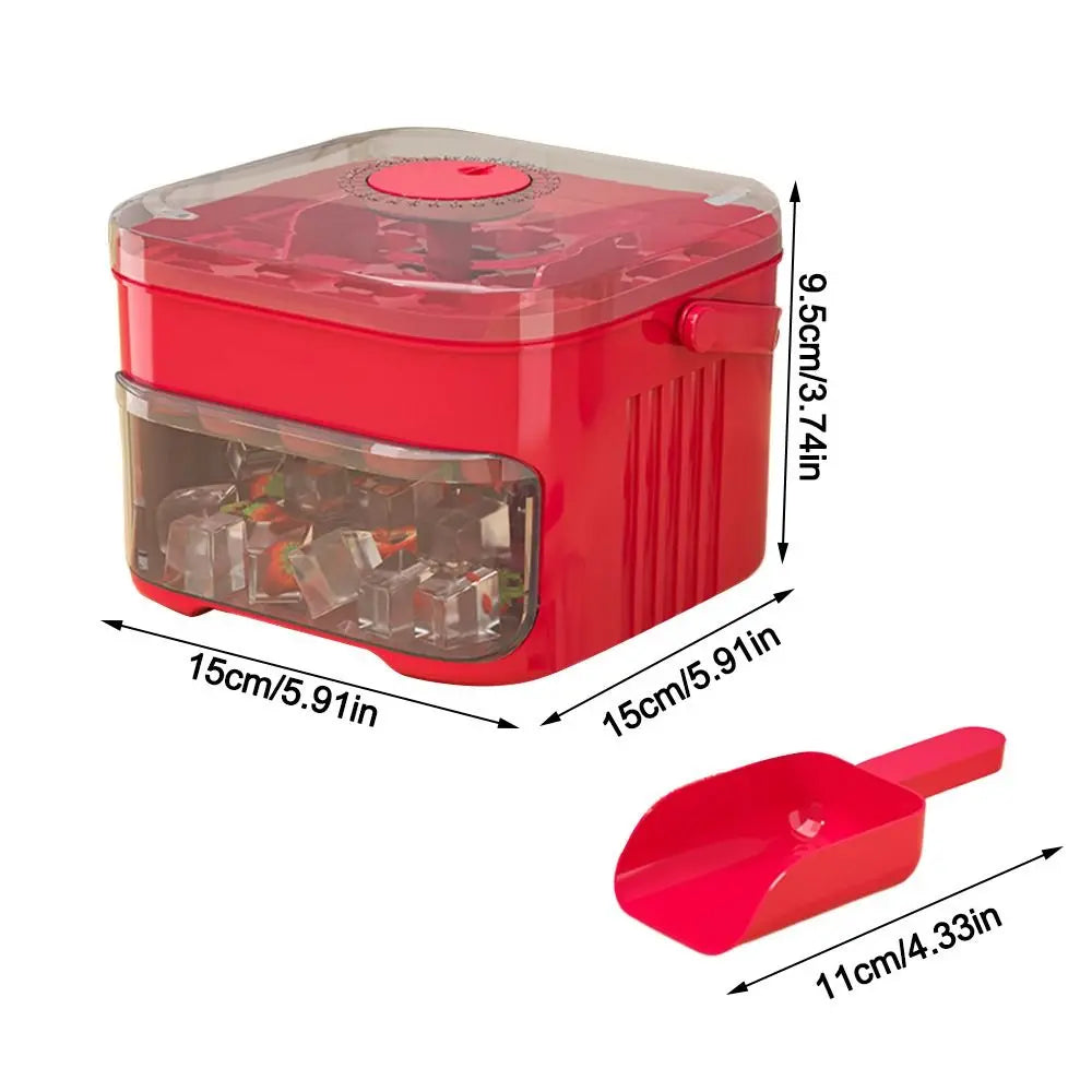 50-Cube Ice Maker with Easy Press Cap Double Layer Ice Cube Maker