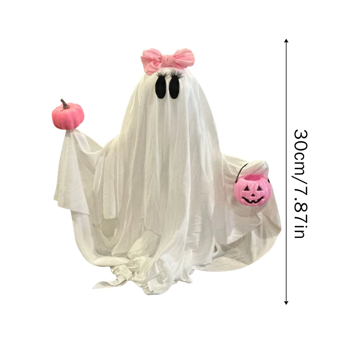 Halloween Ghost Holding Pink Pumpkin Halloween Decorations Indoor Spooky Ghost