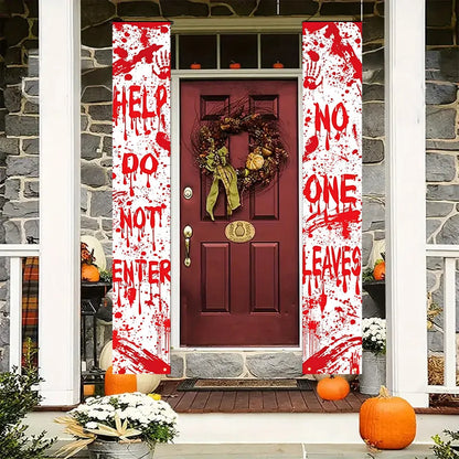 Halloween Carnival Party Decoration  Backdrops Pumpkin Skeleton Pattern Door Curtain