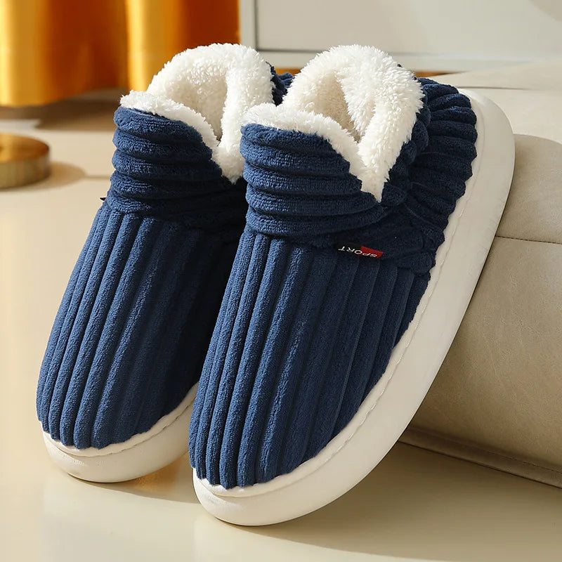 Evshine Winter Soft Sole Fur Slippers for Women & Men
