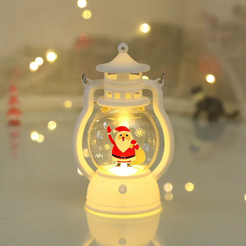 Portable LED Christmas Santa Claus Snowman Lanterns Indoor Decor Lights