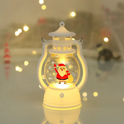 Portable LED Christmas Santa Claus Snowman Lanterns Indoor Decor Lights