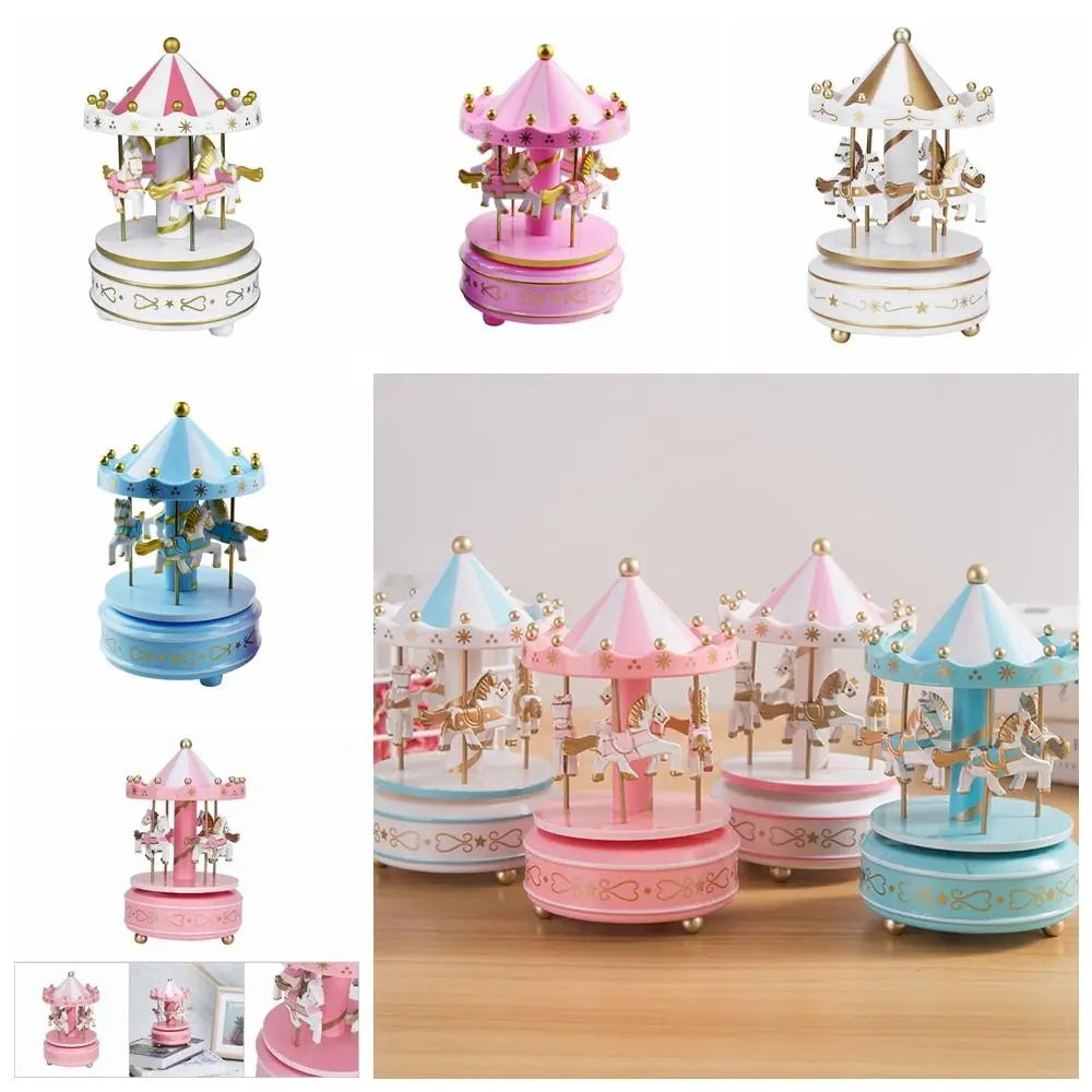 Creative Fantasy Christmas Holiday Decor Carousel Music Box