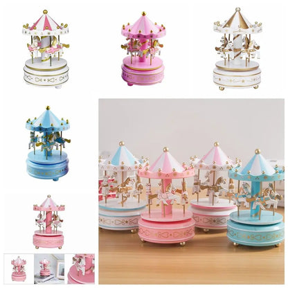 Creative Fantasy Christmas Holiday Decor Carousel Music Box