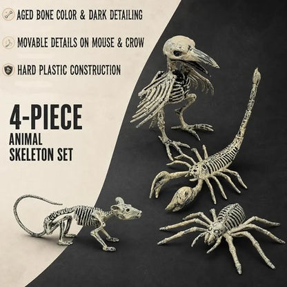 Halloween Animal Skeletons Plastic Skeleton Crow Mat Decorations