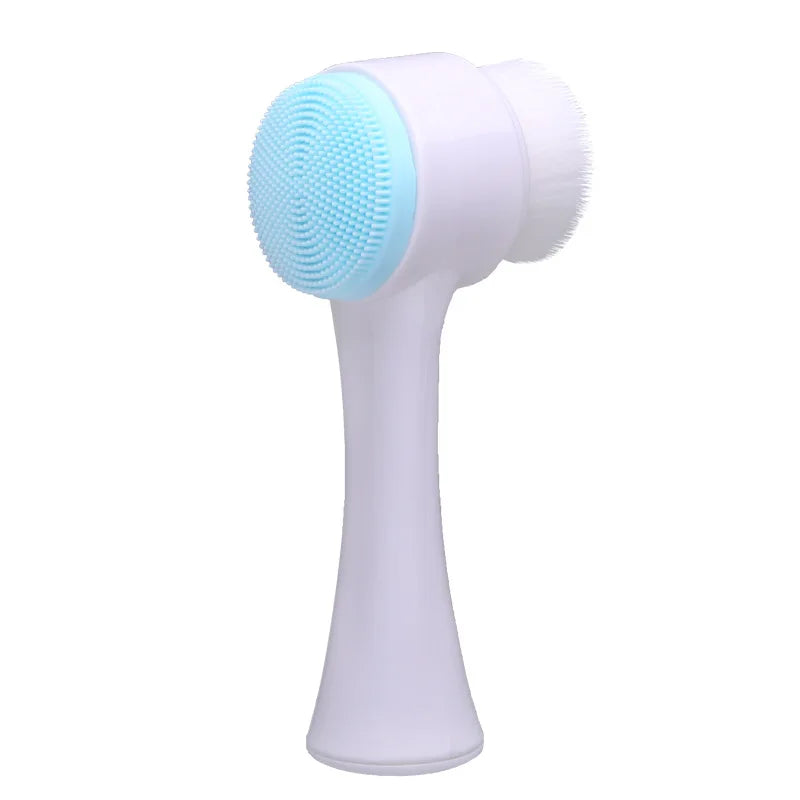 Manual Massage Facial Brush Soft Bristles Exfoliator Double Sided Face Wash Brush