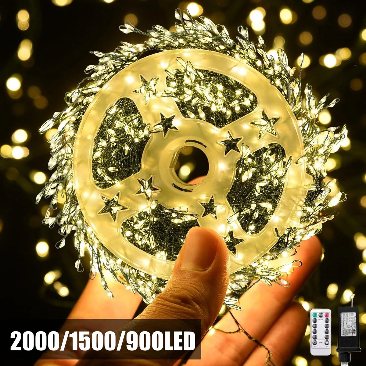 LED Firecracker String Lights EU/US DC Power Remote Control Halloween Garland Fairy Light for Christmas Decoration