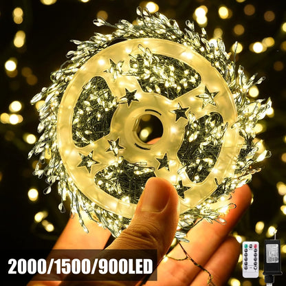 LED Firecracker String Lights EU/US DC Power Remote Control Halloween Garland Fairy Light for Christmas Decoration