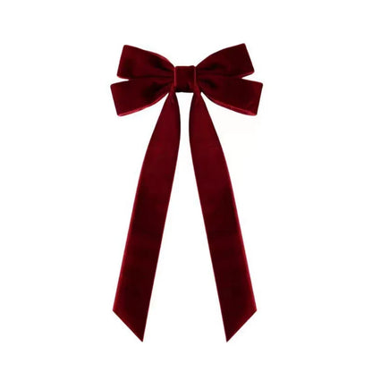 Burgundy Velvet Bow Ornaments 23CM Christmas Tree Decorations Pendant Xmas Bow