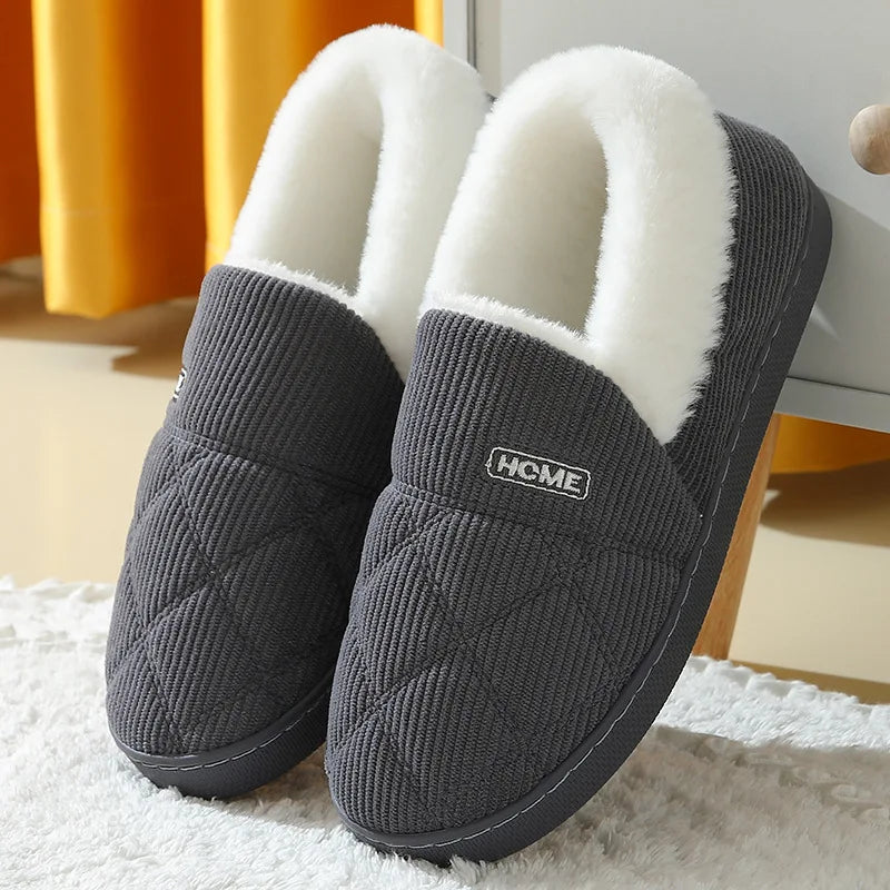 Evshine Winter Soft Sole Fur Slippers for Women & Men