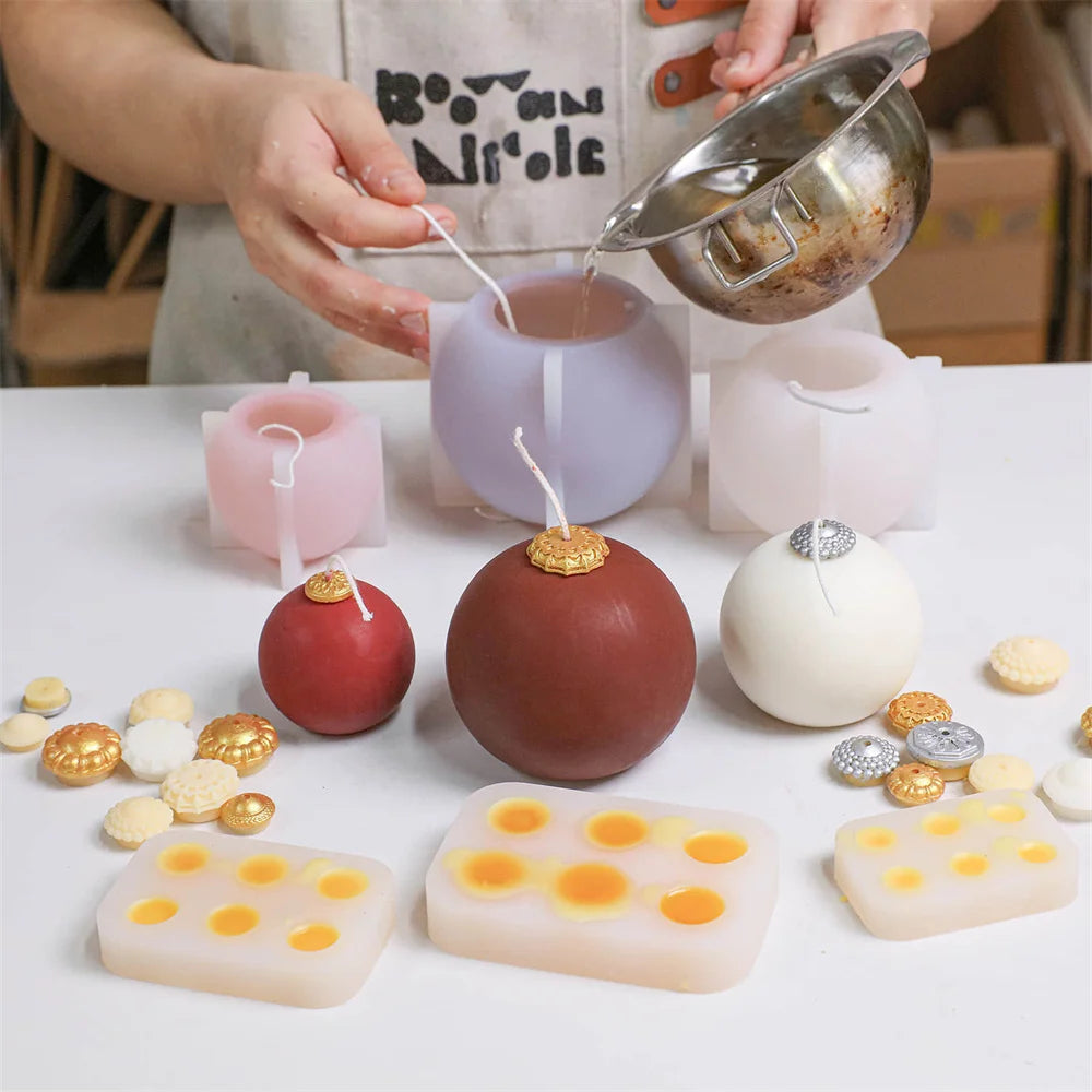 Nicole Christmas Bauble Candle Silicone Mold DIY Scented Candle Making Mould Xmas Gifts Tools