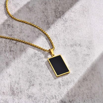 Black Silver Stainless Steel Military Dogtags with Box Chain Gift