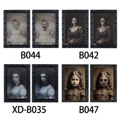 Halloween Decoration 3d Change Face Expression Moving Ghost Portrait Photo Frame