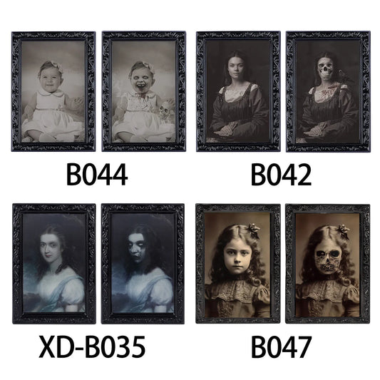 Halloween Decoration 3d Change Face Expression Moving Ghost Portrait Photo Frame