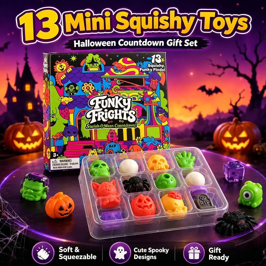 Halloween Advent Calendar 13 Days,Spooky Squishy Slow Rise Stress Relief Countdown Gift Box