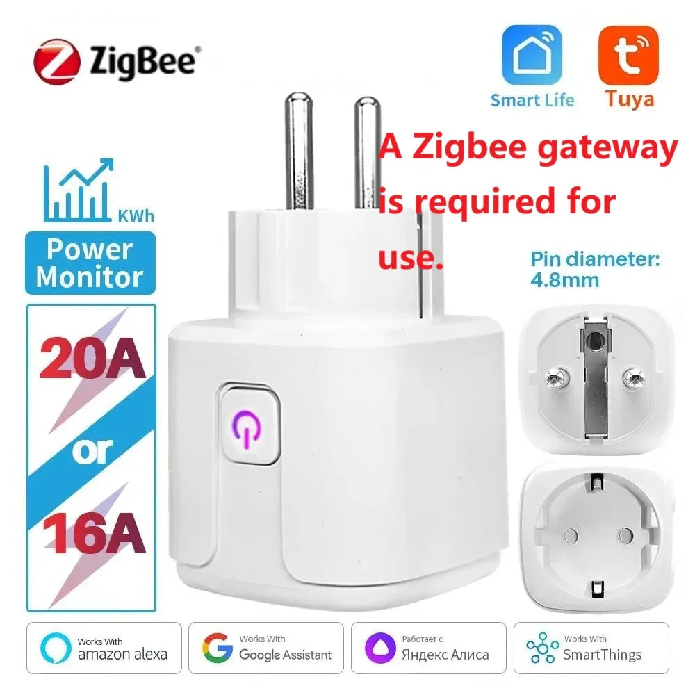 Smart Socket With Power Monitoring Timing Function Voice Control