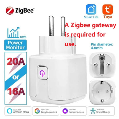 Smart Socket With Power Monitoring Timing Function Voice Control