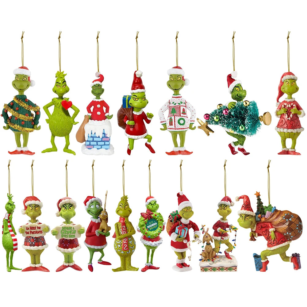 2D Acrylic Christmas Tree Green Monsters Ornaments Cute Green Monsters Christmas Tree