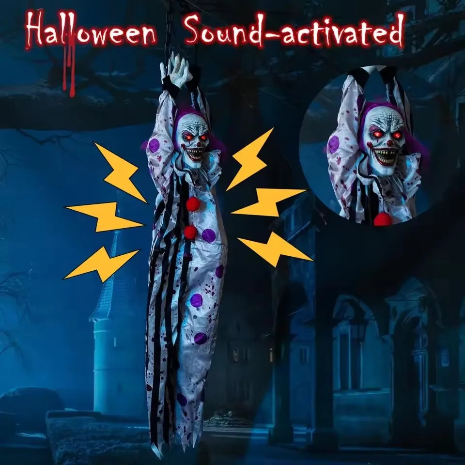 Halloween Decorations Electric Voice-activated Hanging Ghost